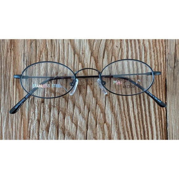 Unbranded Accessories - Matsushida Japanese Black Stainless Steel Full Rim Oval Eyeglasses Frame Only